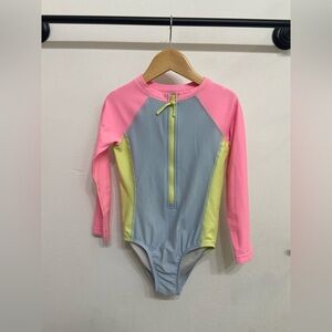 Old Navy Girls Color Block Swim Rashguard